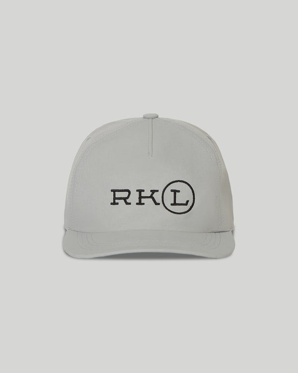 Gray cap with 'RK L' logo on a light gray background