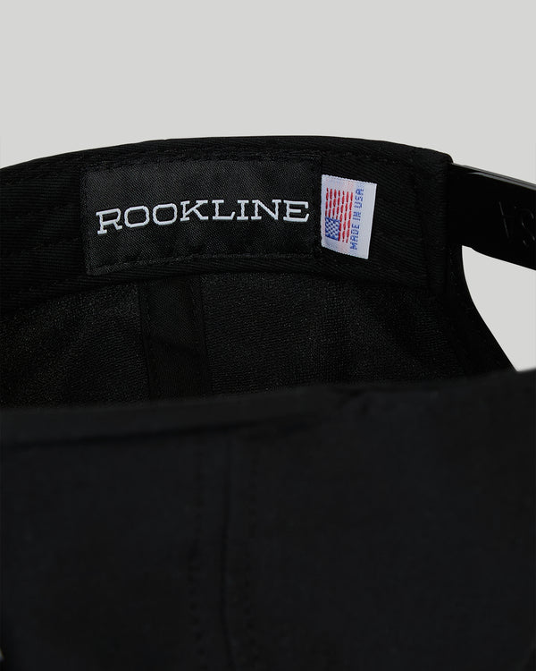 Black jacket with 'Rookline' branding on a gray background