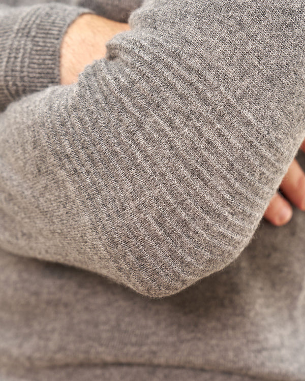 Ottoman Rib Cashmere Crew