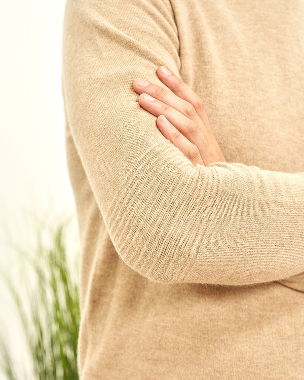 Ottoman Rib Cashmere Crew